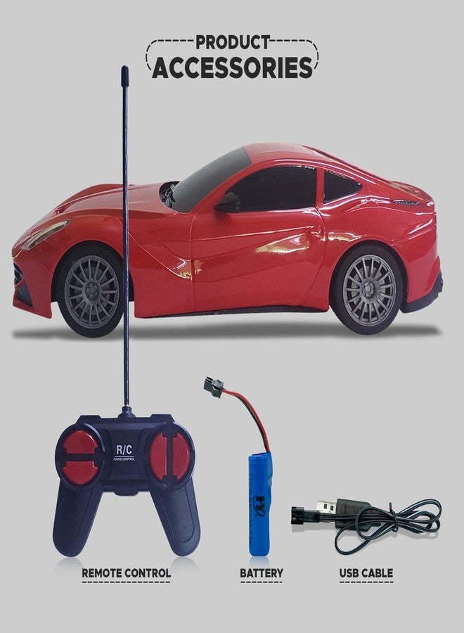 NHR Plastic Remote Controlled Racing Car, Super Racing Sports High Speed Toy Vehicle, Motor RC Chargeable Cars for Kids (Age 3+ Years, Red) - Image 3